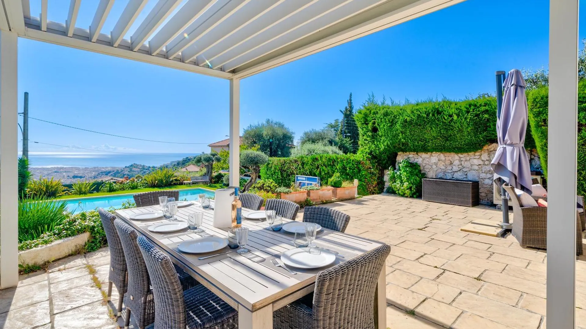Villa De Prestige Vue Mer Panoramique Piscine Climatisation Nizza